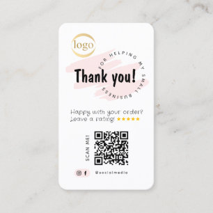 Social Media Add QR Code & Logos Vielen Dank Visitenkarte