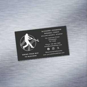 Social Media Baseball Coach Softball Instructor Magnetische Visitenkarte