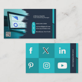 Social Media Business Cards mit 7 Packungen mit 10 Visitenkarte