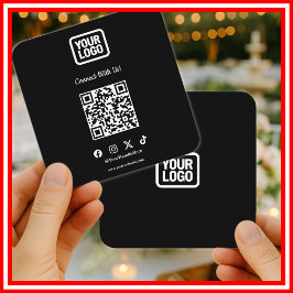 Social Media Connect With Us Instagram TikTok X QR Quadratische Visitenkarte