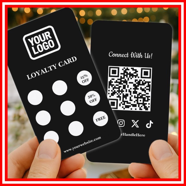 Social Media Connect With Us QR Code Loyalty Card Visitenkarte (Von Creator hochgeladen)