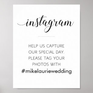 Social Media Custom Wedding Hashtag Poster