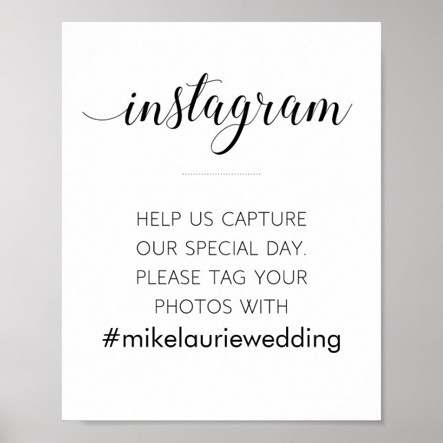 Social Media Custom Wedding Hashtag Poster (Vorne)