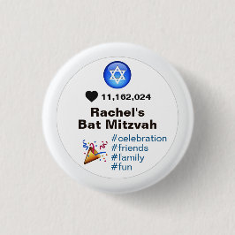 Social Media Emoji Bat Mitzvah oder Bar Mitzvah Button