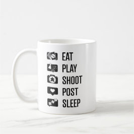 Social Media Gamer Black Art Tasse