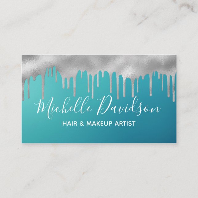 Social Media Icons - Glam & Glitzer Business Card Visitenkarte (Vorderseite)