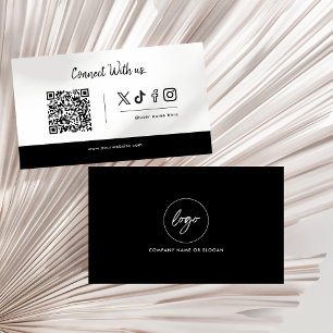 Social Media Icons QR-Logo-Verbindung mit uns Visitenkarte