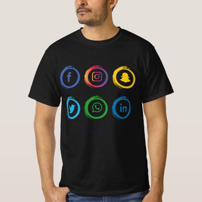 Social Media Icons T-Shirt (Vorderseite)