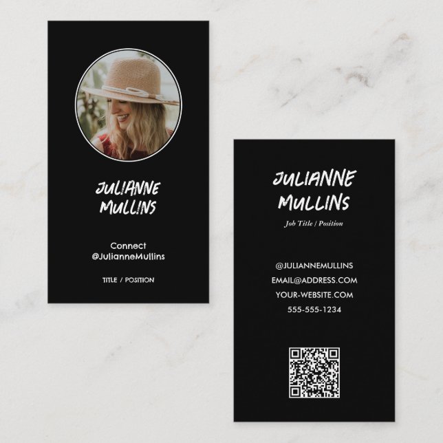 Social Media Influencer QR Code Visitenkarte (Vorne/Hinten)