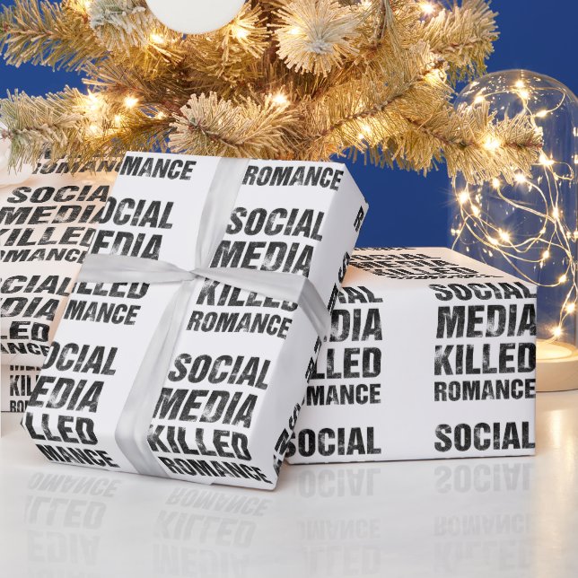 Social Media Killed Romance Geschenkpapier (Feiertage)