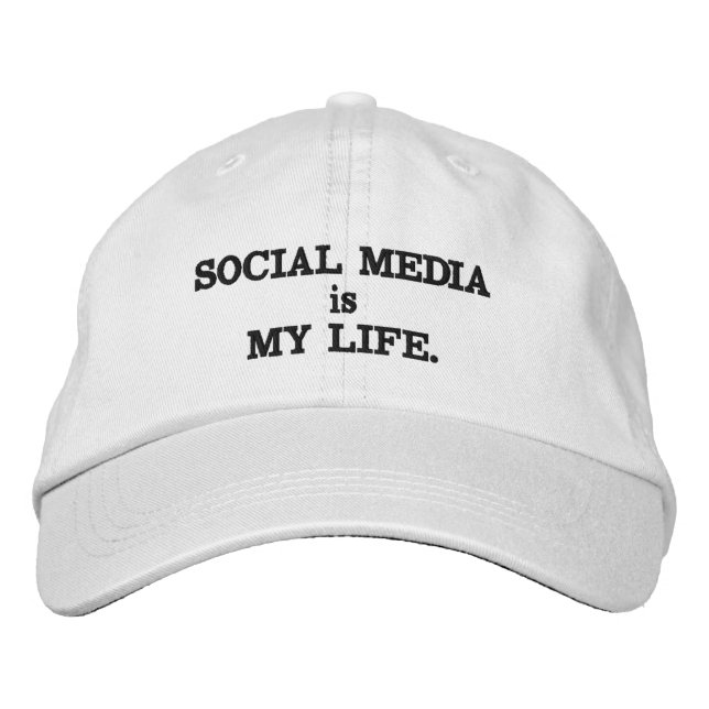 Social Media Life Adjustable Cap Bestickte Baseballkappe (Vorderseite)