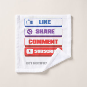 Social Media like Share Kommentar abonnieren Vlogg Waschlappen