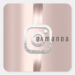 Social Media Makeup Bridal Rose Event Instagra Quadratischer Aufkleber