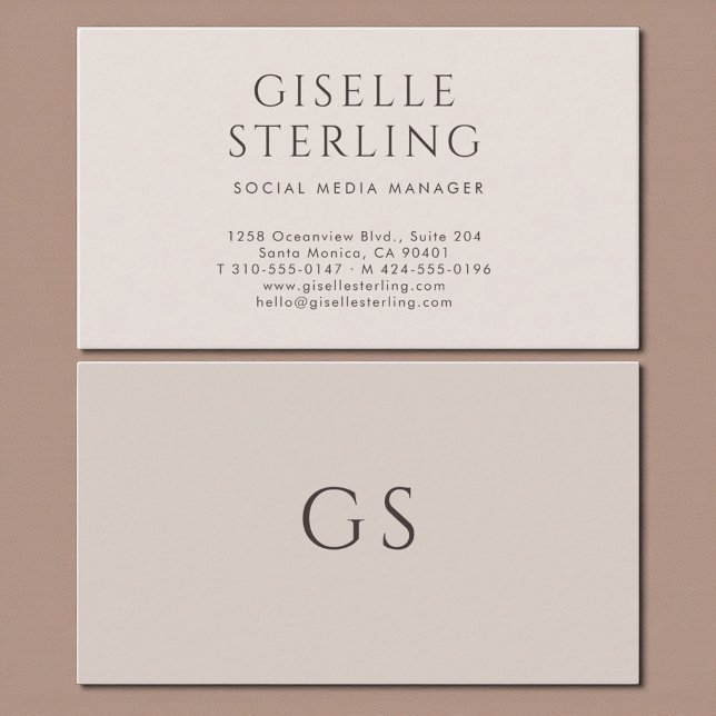 Social Media Manager Luxury Neutral Modern Visitenkarte (Von Creator hochgeladen)