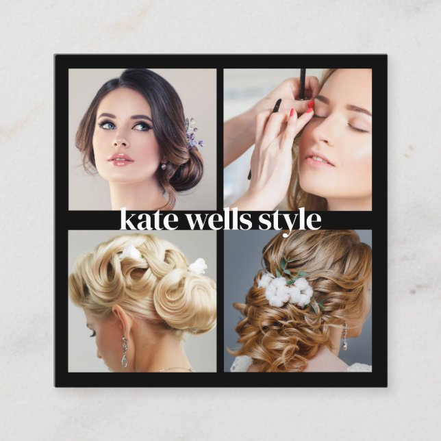 Social Media-Netzwerke für "Schwarze hinzufügen" f Quadratische Visitenkarte (Vorderseite)