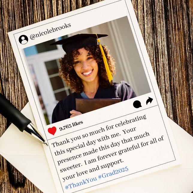 Social Media Post Foto Abschluss Vielen Dank Dankeskarte (Social Media Post Photo Wedding Thank You Card
)