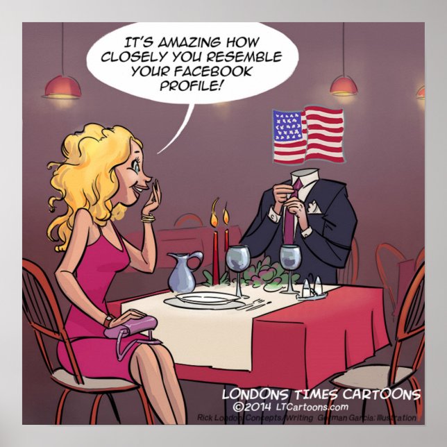 Social Media Profiles & Verabreden Funny Poster (Vorne)