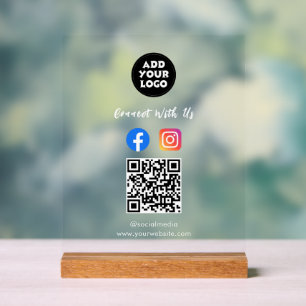 Social Media QR Code Acrylschild Fb Instagram