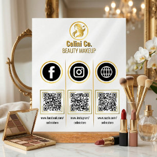 Social Media QR Code Acrylschild - Multi-Plattform