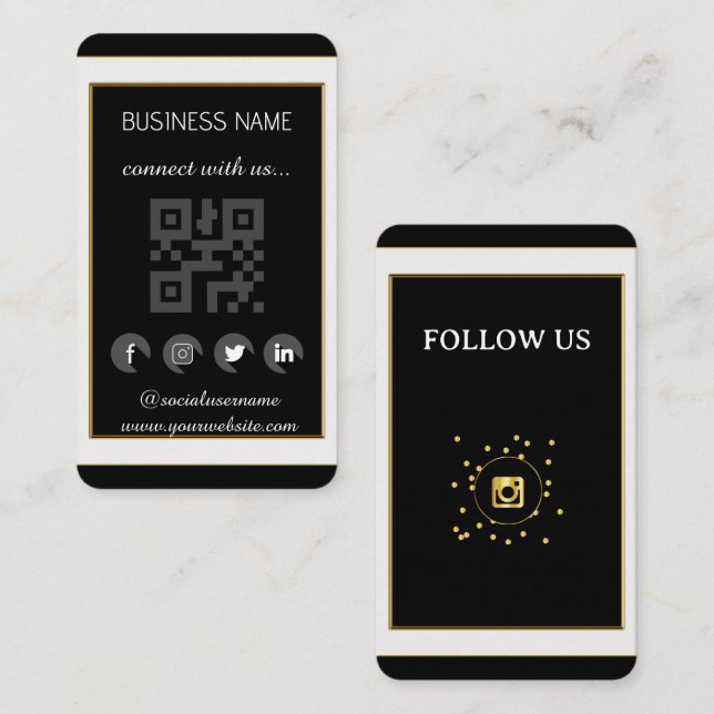 - Social Media QR Code Business Card Visitenkarte (Vorne/Hinten)