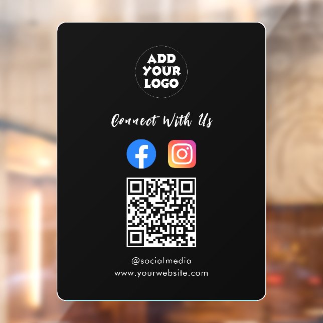 Social Media QR-Code | Instagram & Facebook Fensteraufkleber (Blatt 2)