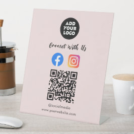 Social Media QR Code | Instagram Facebook Tabletop Sockelschild