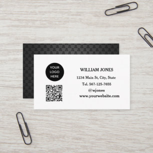 Social Media QR Code Scannable Black Luxe Visitenkarte