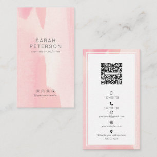 Social Media QR-Code Trendy stylish blush Personal Visitenkarte