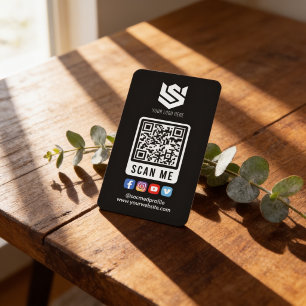 Social Media Scan Me QR Code Logo Modern Einfach Visitenkarte