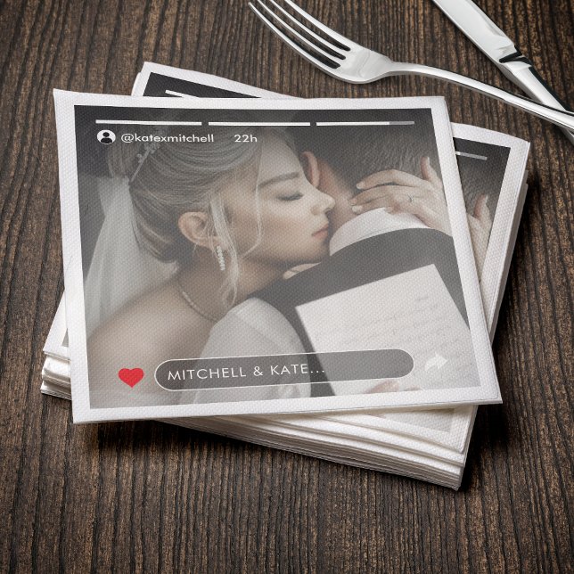 Social Media Story Post Foto Hochzeit von Napkins Serviette (Social Media Story Post Photo Wedding Napkins
)