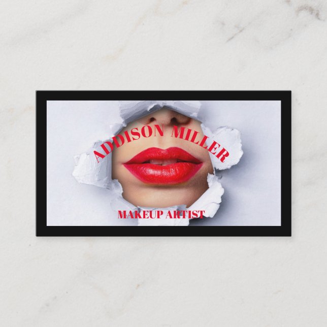 Social Media, Trendy Makeup Artist QR-Code Visitenkarte (Vorderseite)