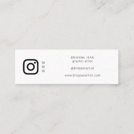 Social Media & Website Minimalistisch Simple White Mini Visitenkarte