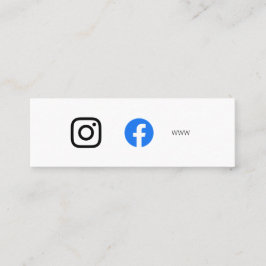 Social Media & Website Minimalistisch Simple White Mini Visitenkarte