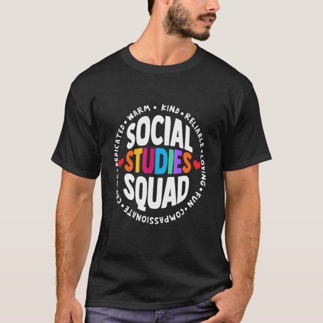 Social Studies Squad First Day Of School & Appreci T-Shirt (Vorderseite)