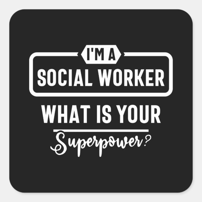 social work, cute social work, social worker quadratischer aufkleber (Vorderseite)