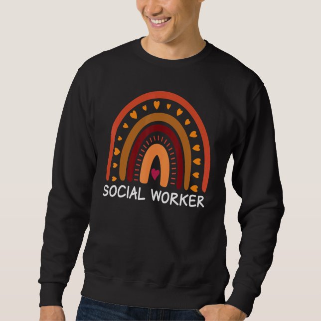 Social Worker Boho Rainbow Back To School Apprecia Sweatshirt (Vorderseite)