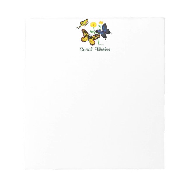 Social Worker Butterflies Notizblock (Vorderseite)