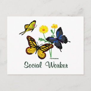 Social Worker Butterflies Postkarte
