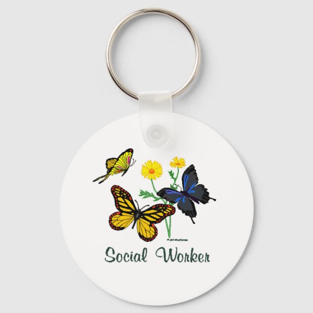 Social Worker Butterflies Schlüsselanhänger (Vorderseite)