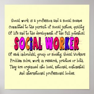 "Social Worker Definition Art Poster" Poster