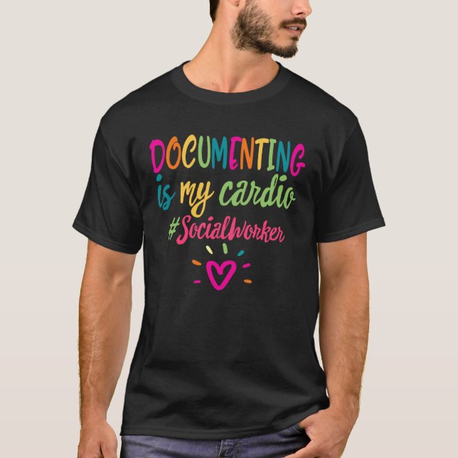 Social Worker Documenting Cardio Kindness Counselo T-Shirt (Vorderseite)