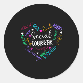 Social worker heart funny social work for womens runder aufkleber