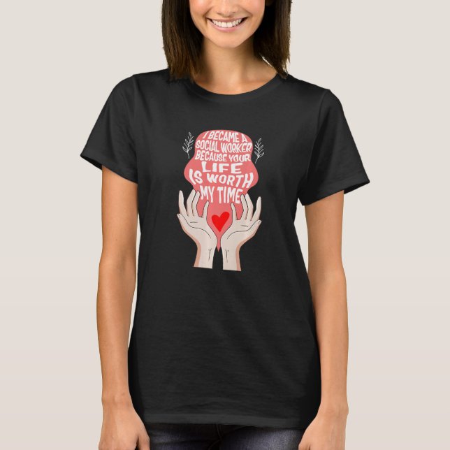 Social Worker Heart Hand Futur Social Health Care  T-Shirt (Vorderseite)