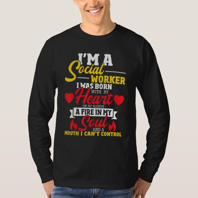 Social Worker Heart On My Sleeve   Caseworker Soci T-Shirt (Vorderseite)