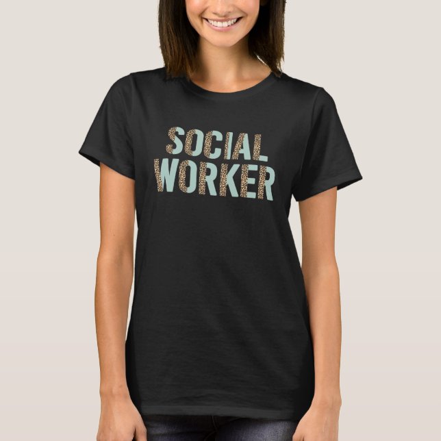 Social Worker Leopard 2023 School Social Worker T-Shirt (Vorderseite)