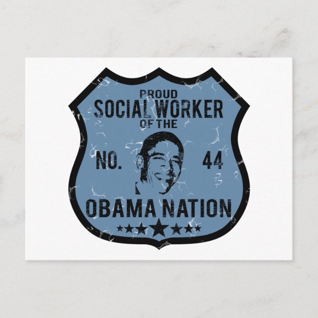 Social Worker Obama Nation Postkarte (Vorderseite)