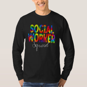Social Worker Squad Tie Dye Zurück zur Schule Schä T-Shirt