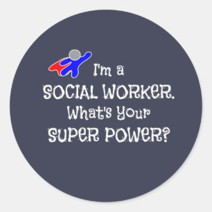 Social Worker Super Power Runder Aufkleber