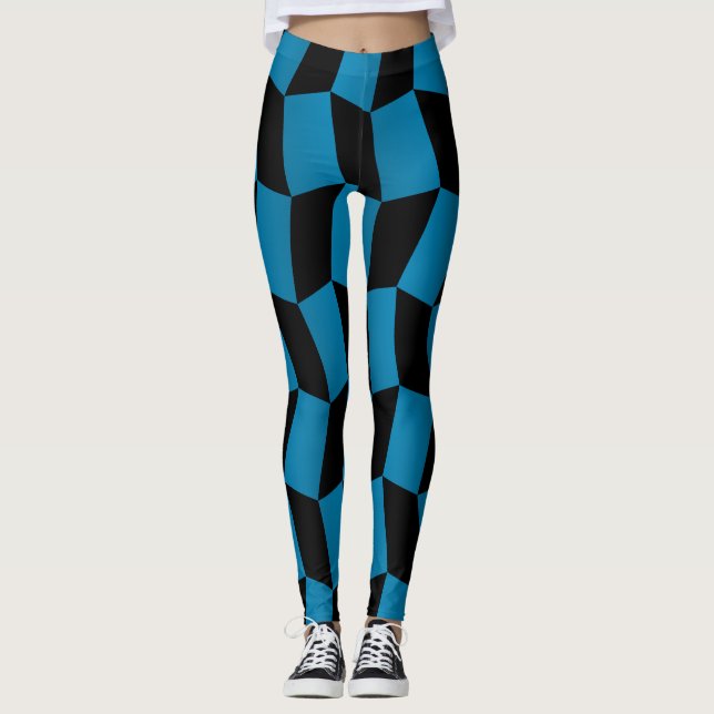 Socialite Blue Harlequin Pattern Leggings (Vorderseite)