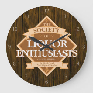 Society of Liquor Enthusiasts Large Clock Große Wanduhr